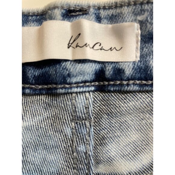 Rancan Womens Size XL Blue Denim Acid Washed Distressed Cut Off Jean Shorts - Picture 6 of 8